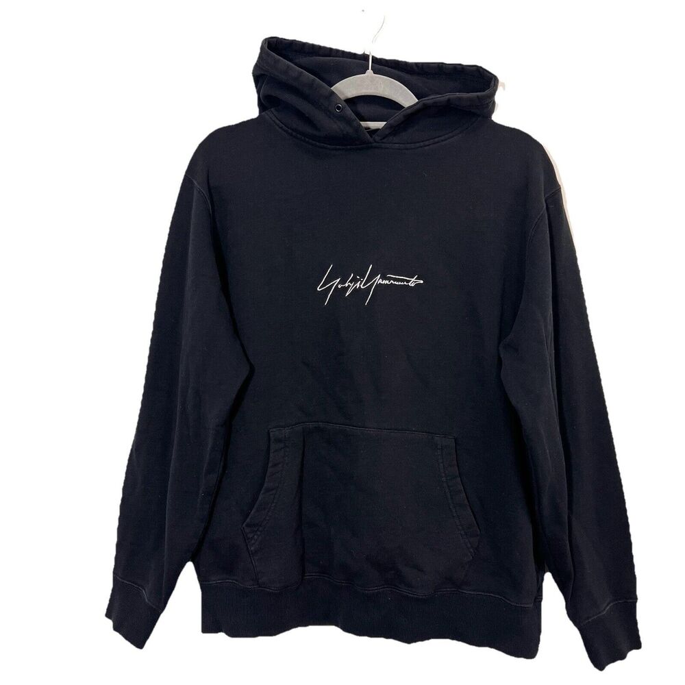 Yohji Yamamoto X New Era Hoodie Sweatshirt Mens L Black Logo‎ Pullover